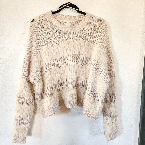 Dreamers Sweaters - Dreamers Cozy Oversized Cream Slouchy Fuzzy Knit Sweater Size L Cottagecore